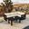 Avion Classic 5 Piece Sectional Set In Canvas Flax and Black
