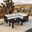 Avion Classic 5 Piece Sectional Set In Cast Silver and Black