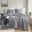Avril Fluffy Ribbed Plush Comforter Set In Gray