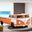 Axel Peace Bus Twin Bed In Orange