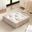 Azza Poly Chenille Square Floor Pillow Cushion In Ivory