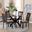 Bailey Fabric and Wood 5-Piece Dining Set In Sand and Dark Brown