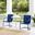 Bates 3 Piece Retro Outdoor Bistro Set In Navy Gloss and White Satin