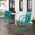 Bates 3 Piece Retro Outdoor Bistro Set In Turquoise Gloss and White Satin