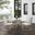 Bates 5 Piece Round Retro Outdoor Dining Set In White Gloss and White Satin