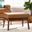 Baxton Studio Bianca Mid-Century Modern Walnut Brown Finished Wood And Tan Faux Leather Effect Ottoman