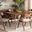 Baxton Studio Danton Mid-Century Modern Beige Fabric Upholstered and Walnut Brown Finished Wood 5-Piece Dining Set