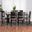 Baxton Studio Genesis Modern Grey Fabric and Dark Brown Finished Wood 7 Piece Dining Set