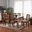 Baxton Studio Lanier Modern And Contemporary Grey Fabric Upholstered And Walnut Brown Finished Wood 7-Piece Dining Set
