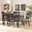 Baxton Studio Lucie Modern And Contemporary Grey Fabric Upholstered And Dark Brown Finished Wood 7 Piece Dining Set