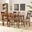 Baxton Studio Lucie Modern And Contemporary Grey Fabric Upholstered And Walnut Brown Finished Wood 7 Piece Dining Set