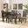 Baxton Studio Nicolette Modern And Contemporary Sand Fabric Upholstered And Dark Brown Finished Wood 7 Piece Dining Set
