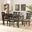 Baxton Studio Ramiro Modern And Contemporary Sand Fabric Upholstered And Dark Brown Finished Wood 7 Piece Dining Set