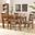 Baxton Studio Renaud Modern And Contemporary Grey Fabric Upholstered And Walnut Brown Finished Wood 7 Piece Dining Set