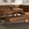 Baxton Studio Sanford Mid-Century Modern Tan Faux Leather Upholstered and Walnut Brown Finished Wood 4-Piece Dining Nook Set