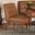 Baxton Studio Sanford Mid-Century Modern Tan Faux Leather Upholstered and Walnut Brown Finished Wood Dining Chair