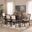 Baxton Studio Suvi Modern And Contemporary Sand Fabric Upholstered And Dark Brown Finished Wood 7-Piece Dining Set