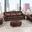 Belfast Leather Living Room Set In Caramel