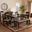 Bennett Fabric Upholstered and Wood 6-Piece Dining Set In Sand and Dark Brown