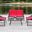 Berkane Brown Rattan and Red 4-Piece Outdoor Set