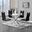 Beverly 5 Piece Faux Leather Round Glass Dinette Set In Black