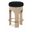 Bocceli Velvet Upholstered Counter Stool In Black and Stained Natural