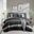 Boulder Stripe Pieced Faux Suede Comforter Set In Black