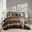 Boulder Stripe Pieced Faux Suede Comforter Set In Brown
