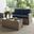 Bradenton 2 Piece Wicker Outdoor Loveseat Patio Furniture Set In Navy and Weathered Brown
