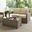 Bradenton 2 Piece Wicker Outdoor Loveseat Patio Furniture Set In Sand and Weathered Brown