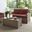 Bradenton 2 Piece Wicker Outdoor Loveseat Patio Furniture Set In Sangria and Weathered Brown