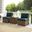 Bradenton 3 Piece Armless Wicker Outdoor Chair Set In Navy and Weathered Brown