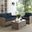Bradenton 3 Piece Wicker Outdoor Loveseat Patio Furniture Set In Navy and Weathered Brown
