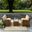 Bradenton 3 Piece Wicker Outdoor Loveseat Patio Furniture Set In Sand and Weathered Brown