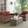Bradenton 3 Piece Wicker Outdoor Loveseat Patio Furniture Set In Sangria and Weathered Brown