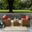 Bradenton 3 Piece Wicker Outdoor Loveseat Patio Furniture Set In Sangria and Weathered Brown