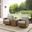 Bradenton 3 Piece Wicker Swivel Rocker Outdoor Chair Set In Gray and Weathered Brown