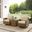 Bradenton 3 Piece Wicker Swivel Rocker Outdoor Chair Set In Sand and Weathered Brown