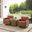 Bradenton 3 Piece Wicker Swivel Rocker Outdoor Chair Set In Sangria and Weathered Brown