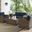 Bradenton 4 Piece Wicker Outdoor Loveseat Patio Furniture Set In Navy and Weathered Brown