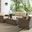 Bradenton 4 Piece Wicker Outdoor Loveseat Patio Furniture Set In Sand and Weathered Brown