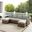 Bradenton 4 Piece Wicker Outdoor Sectional Patio Furniture Set In Gray and Weathered Brown