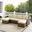 Bradenton 4 Piece Wicker Outdoor Sectional Patio Furniture Set In Sand and Weathered Brown