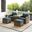 Bradenton 5 Piece Wicker Outdoor Chair Set In Navy and Weathered Brown
