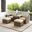 Bradenton 5 Piece Wicker Outdoor Chair Set In Sand and Weathered Brown