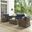 Bradenton 5 Piece Wicker Outdoor Loveseat Patio Furniture Set In Navy and Weathered Brown