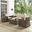 Bradenton 5 Piece Wicker Outdoor Loveseat Patio Furniture Set In Sand and Weathered Brown