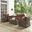 Bradenton 5 Piece Wicker Outdoor Loveseat Patio Furniture Set In Sangria and Weathered Brown