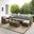 Bradenton 5 Piece Wicker Outdoor Sectional Patio Furniture Set In Gray and Weathered Brown