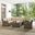 Bradenton 5 Piece Wicker Outdoor Sectional Patio Furniture Set In Sand and Weathered Brown